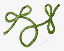 手绘绿色粗绳子素材