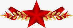 红色麦穗红色五角星徽章高清图片