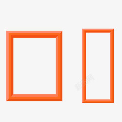 橘色相框卡通橘色边框高清图片