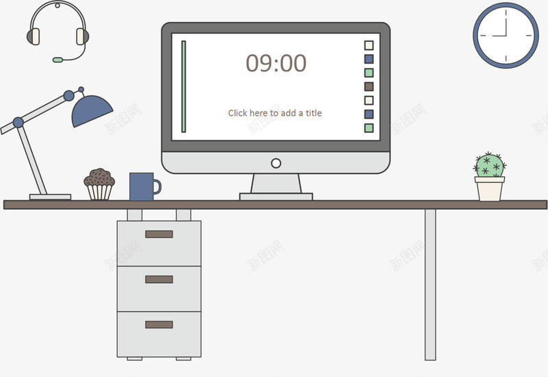 办公桌手绘png免抠素材_88icon https://88icon.com 办公桌 台灯 手绘 清新 耳麦