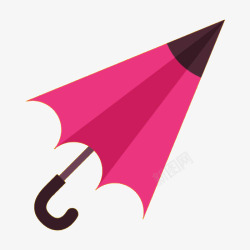 扁平化粉色雨伞插图素材