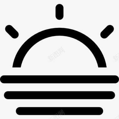 天气符号雾天雾在日出或日落时图标图标