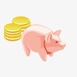 金钱金币小猪存钱罐素材