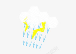 雷阵雨粉笔天气图标图标