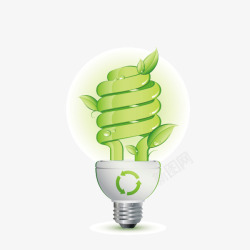 灯泡绿色能源创意图案发光素材