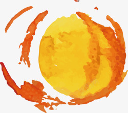 橘色水墨装饰矢量图素材