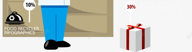 厨房信息元素png免抠素材_88icon https://88icon.com 厨师 扁平化厨房 餐具 饼状图