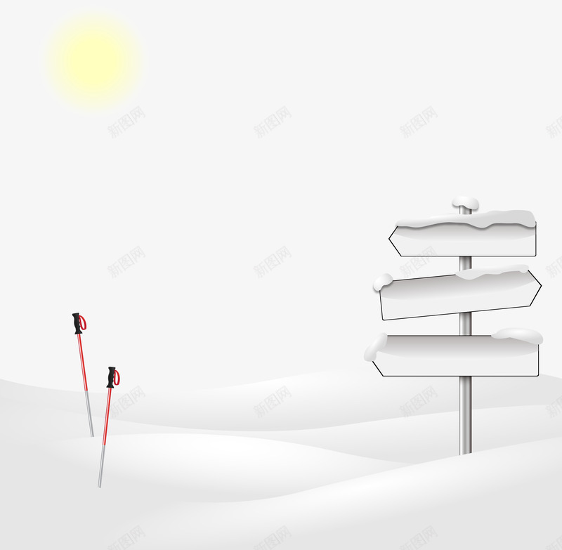 雪地上的路标png免抠素材_88icon https://88icon.com 滑雪杆 路标 阳光 雪 雪地 雪山坡