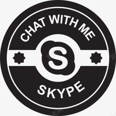 复古的剃须刀Skype社会徽章图标图标