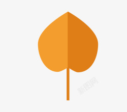 橘色爱心叶子素材
