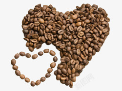 咖啡豆双心型底纹素材