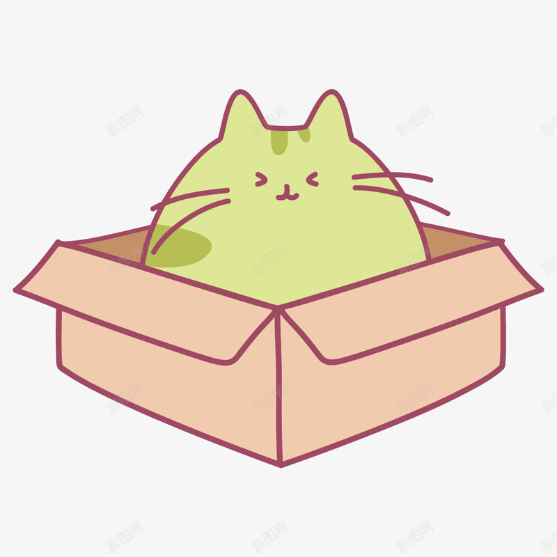 箱子里的猫咪png免抠素材_88icon https://88icon.com png图形 png装饰 手绘 猫咪 箱子 装饰