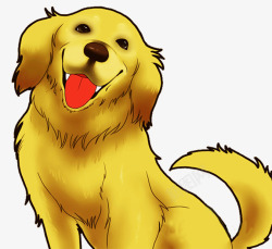黄色导盲犬手绘导盲犬高清图片