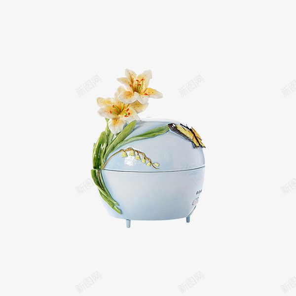 创意百合瓷器png免抠素材_88icon https://88icon.com 创意瓷器 瓷器素材 白色瓷器 花朵瓷器
