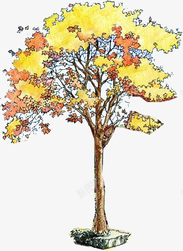 创意合成黄色的树木造型效果png免抠素材_88icon https://88icon.com 创意 合成 效果 树木 造型 黄色