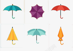 雨伞彩色卡通素材