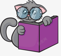 猫咪看书素材