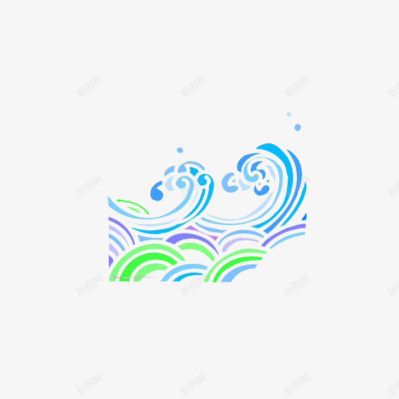 浪花png免抠素材_88icon https://88icon.com 创意 彩色 想象 浪花