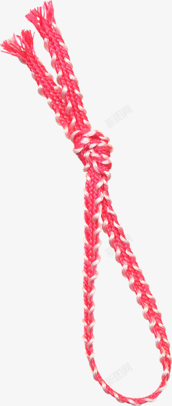 红色打结的绳子素材