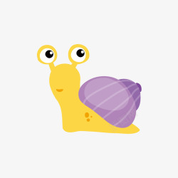 紫黄色的蜗牛矢量图素材