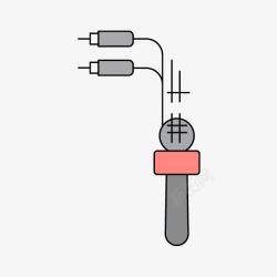 灰色手绘的麦克风素材