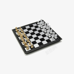 友邦国际象棋磁性折叠金银黑白素材