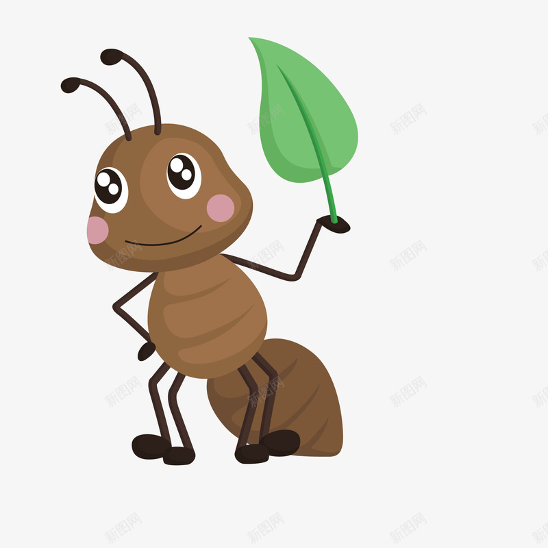 拿着叶子的蚂蚁矢量图ai免抠素材_88icon https://88icon.com 励志蚂蚁 卡通 可爱 叶子 昆虫设计 矢量图 绿叶 蚂蚁设计