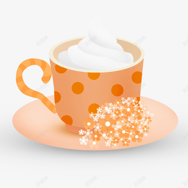 手绘杯子png免抠素材_88icon https://88icon.com 卡通 奶油 手绘 杯具 杯子 橘色 茶具 餐具