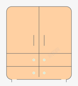 四斗两门柜子卡通柜子图标高清图片