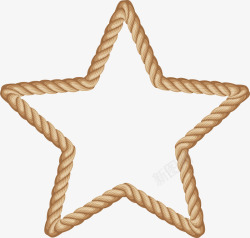 绳子标志黄色编织麻绳五角星高清图片