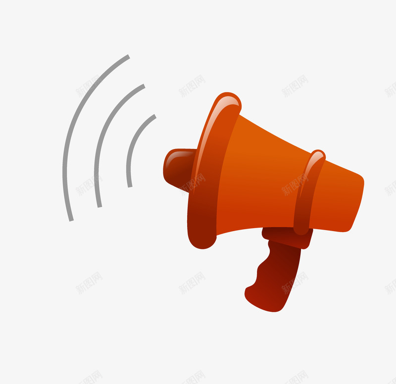 卡通橘色小喇叭图案png免抠素材_88icon https://88icon.com 卡通 喊话 喊话器 小喇叭 手绘图 扩音器