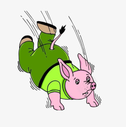 摔倒小猪绿裤子摔倒的小猪高清图片