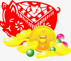 新年财宝小猪素材