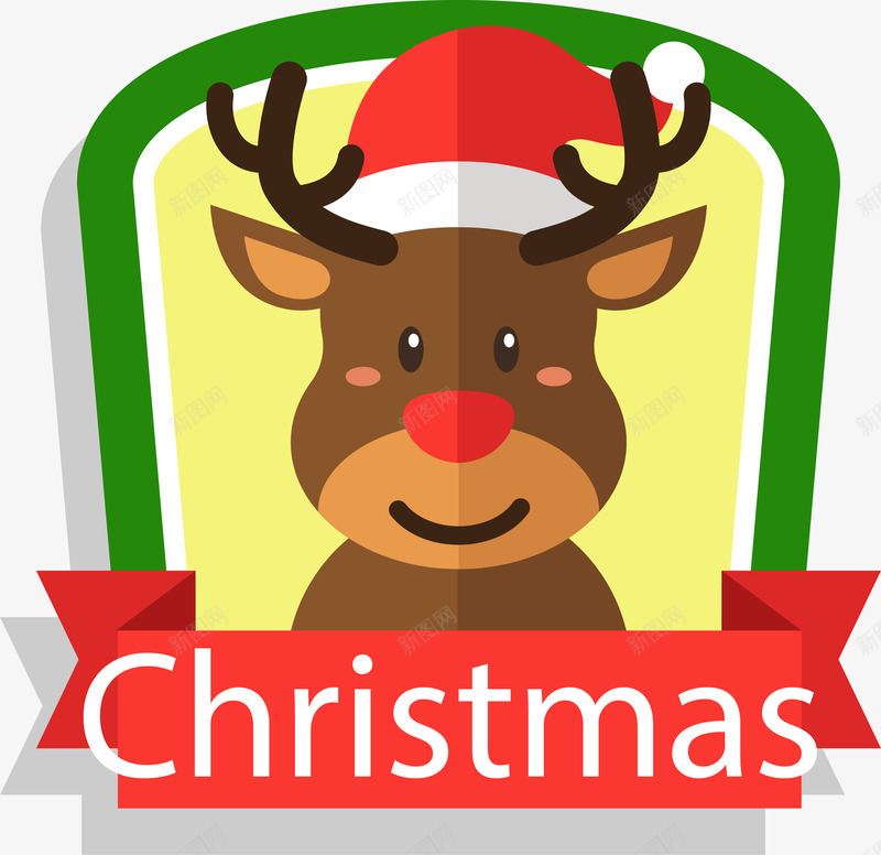 圣诞节可爱麋鹿小鹿png免抠素材_88icon https://88icon.com 卡通 可爱 圣诞节 小鹿 标签贴纸 矢量图案 麋鹿