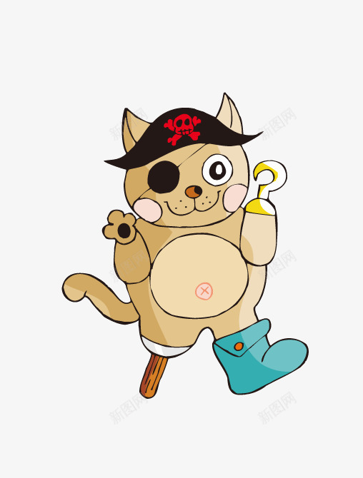 手绘海盗猫咪png免抠素材_88icon https://88icon.com 动物 卡通 手绘 海盗 猫咪 生物