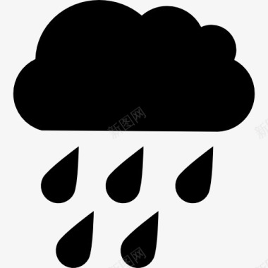 雨雨滴的乌云图标图标