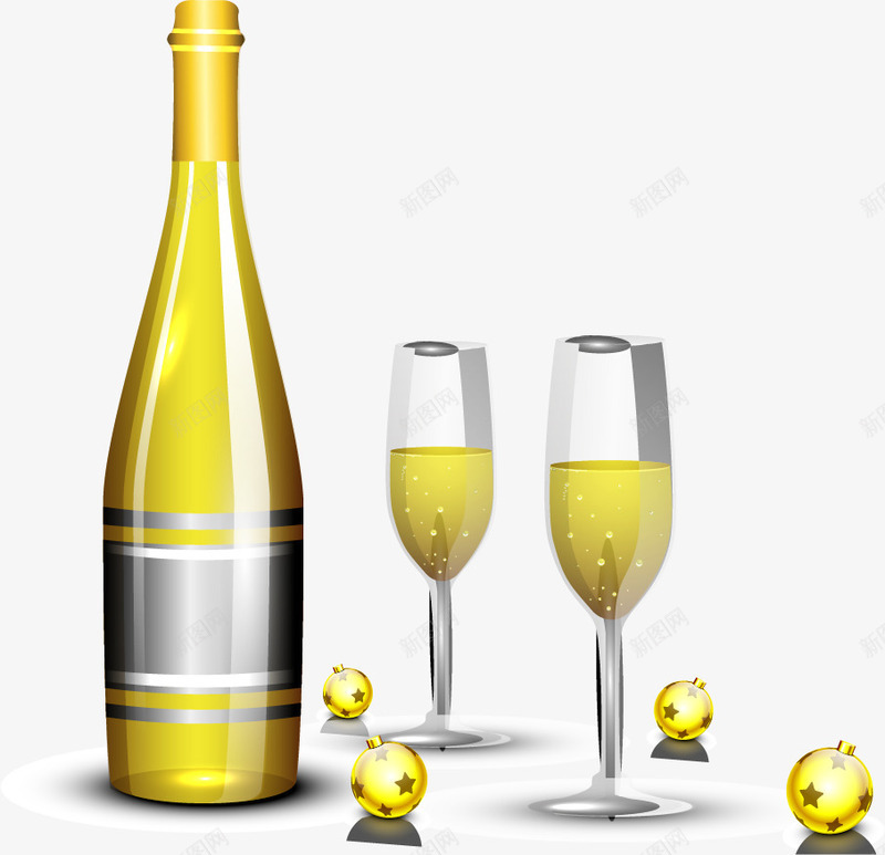 金色酒瓶矢量图ai免抠素材_88icon https://88icon.com 酒瓶 金色 香槟 矢量图