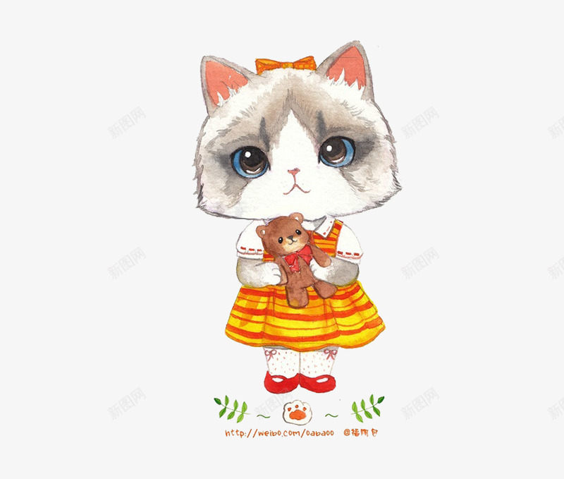 可爱猫咪png免抠素材_88icon https://88icon.com 卡通 手绘 新颖 素材