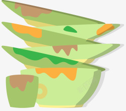脏餐具盘子碗卡通风格矢量图高清图片