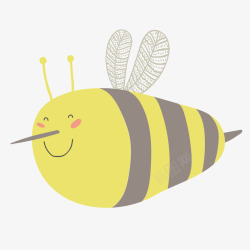 微笑蜜蜂黄色蜜蜂手绘矢量图高清图片
