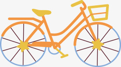 橘色卡通单车矢量图素材