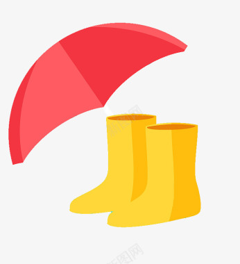 雨伞扁平化卡通雨具图标图标