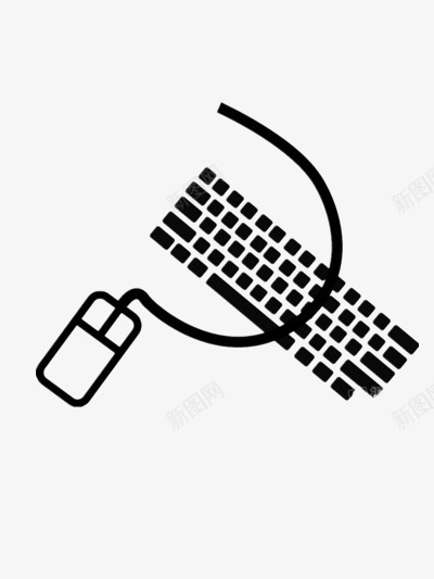 简约鼠标键盘png免抠素材_88icon https://88icon.com 电脑 科技 计算机 黑色