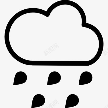 雨滴雨天气符号概述云落下的雨滴图标图标