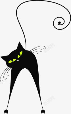黑色可爱猫咪素材