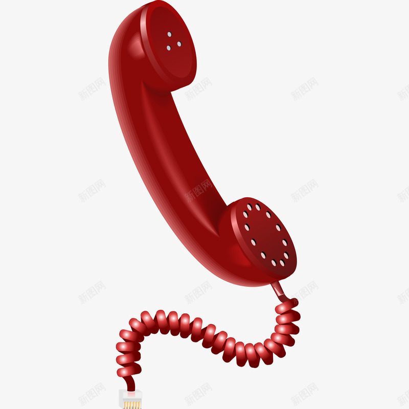 卡通手绘红色电话话筒png免抠素材_88icon https://88icon.com 卡通的电话 手绘的话筒 矢量的通讯工具 红色的话筒