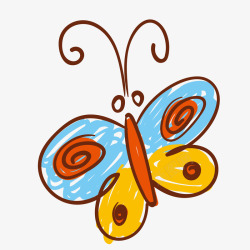 卡通手绘蝴蝶昆虫矢量图素材
