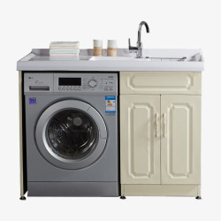 滚筒式洗衣机实用家具套装洗衣柜高清图片