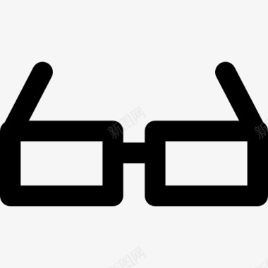 视觉眼镜的矩形形状的图标图标