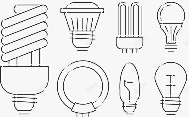 灯泡内部示意图矢量图eps免抠素材_88icon https://88icon.com 圆灯 灯泡 灯环 电灯 矢量图